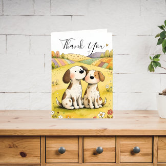 Cartes Pour Fêtes Annuelles Cute Thank You Dog Card