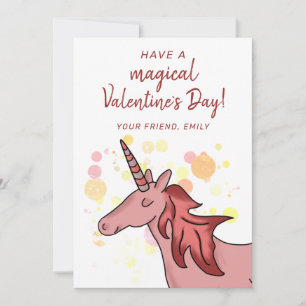 Cartes Pour Fêtes Annuelles Cute Unicorn Enfants Classe Saint Valentin