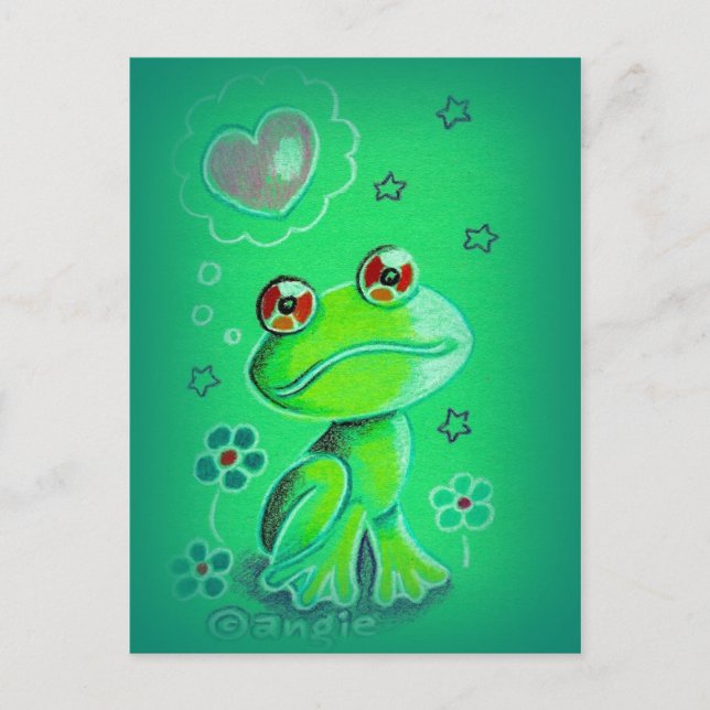 Cartes Pour Fêtes Annuelles Cute Valentine Love Frog (Devant)