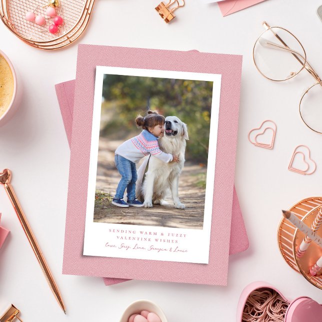 Cartes Pour Fêtes Annuelles Cute Valentine's Day animal photo chaude fuzzy dou (Créateur téléchargé)