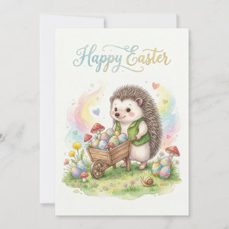 Cartes Pour Fêtes Annuelles Cute Watercolor Hedgehog Easter