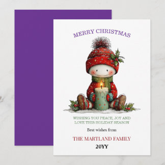 Cartes Pour Fêtes Annuelles Cute Watercolor Snowman Christmas Card