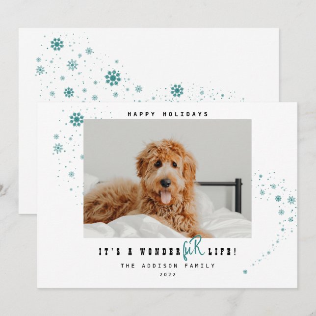 Cartes Pour Fêtes Annuelles Cutest It's A WonderFUR Life Animaux de compagnie  (Devant / Derrière)