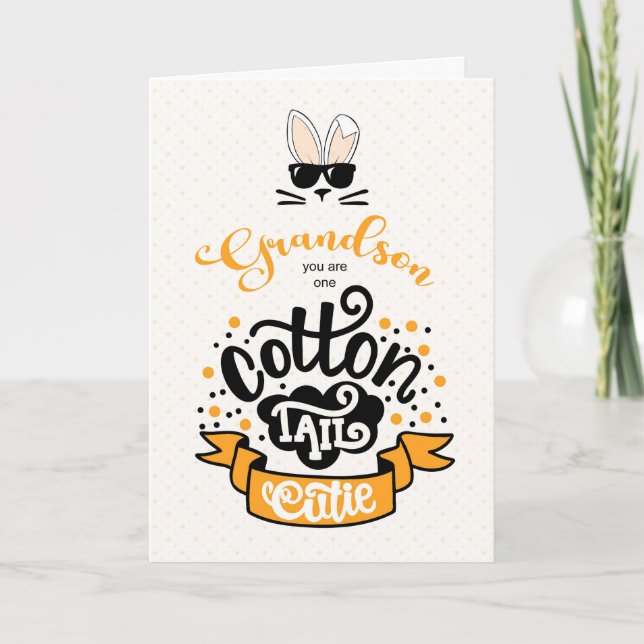 Cartes Pour Fêtes Annuelles Cutie de Grandson Cottontail Pâques (Devant)