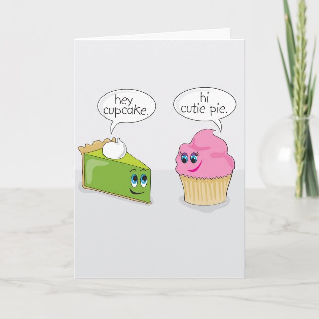Cartes Pour Fêtes Annuelles Cutie Pie / Cupcake Valentine's Day Card (Devant)
