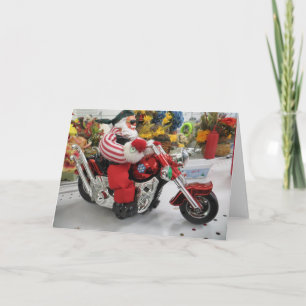Cartes Pour Fêtes Annuelles Cycliste Père Noël