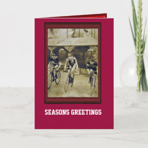 Cartes Pour Fêtes Annuelles Cyclistes vintages de course à vélo