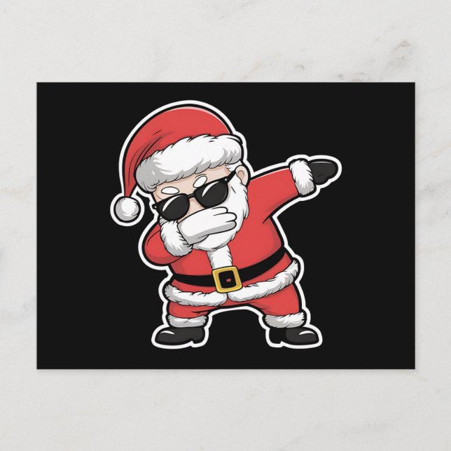Cartes Pour Fêtes Annuelles Dabbing Père Noël Xmas Lumières Enfants Cadeaux de (Devant)