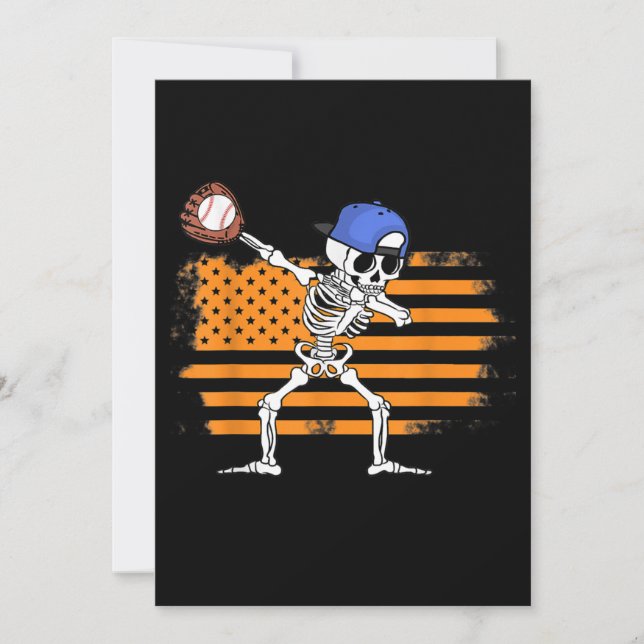 Cartes Pour Fêtes Annuelles Dabbing Skeleton Baseball drôle Halloween (Devant)