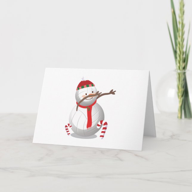 Cartes Pour Fêtes Annuelles Dabbing Snowman Volleyball Noël Dab amusant (Devant)