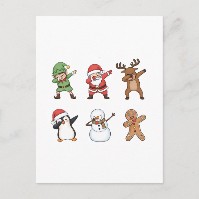 Cartes Pour Fêtes Annuelles Dabing Noël Père Noël Penguin Rudolph Snowman (Devant)