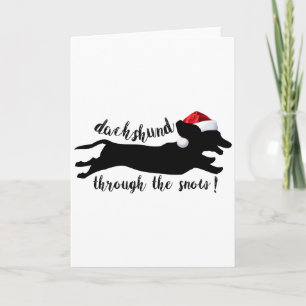 Cartes Pour Fêtes Annuelles Dachshund à travers la neige Fêtes de Noël
