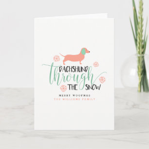 Cartes Pour Fêtes Annuelles Dachshund à travers la neige Noël