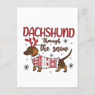 Cartes Pour Fêtes Annuelles Dachshund À Travers L'Amoureux des chiens De Noël 