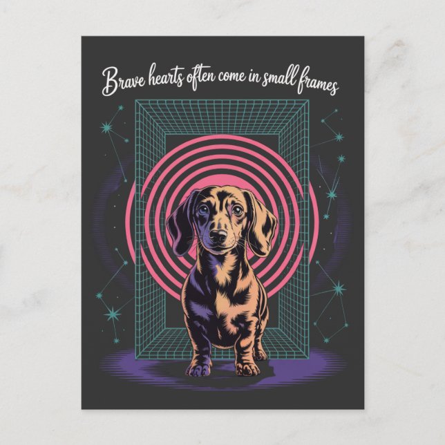 Cartes Pour Fêtes Annuelles Dachshund Brave Hearts Often Come In Small Frames (Devant)