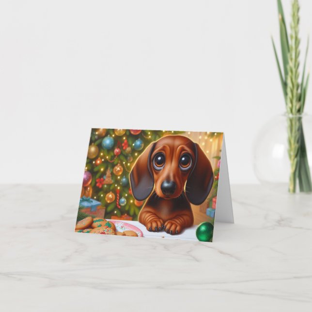 Cartes Pour Fêtes Annuelles Dachshund Christmas Cookie (Devant)