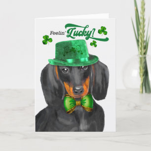 Cartes Pour Fêtes Annuelles Dachshund Dog Feelin' Lucky St Patrick's Day