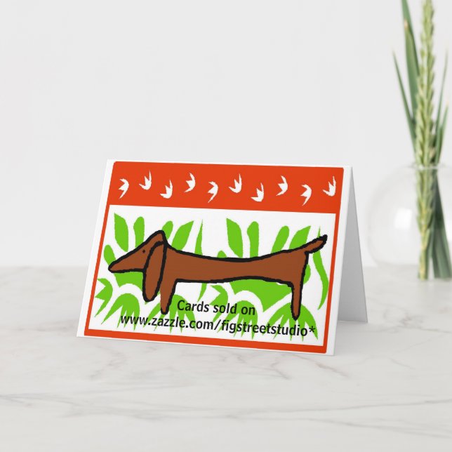 Cartes Pour Fêtes Annuelles Dachshund Happy Holiday, modifier le texte, (Devant)