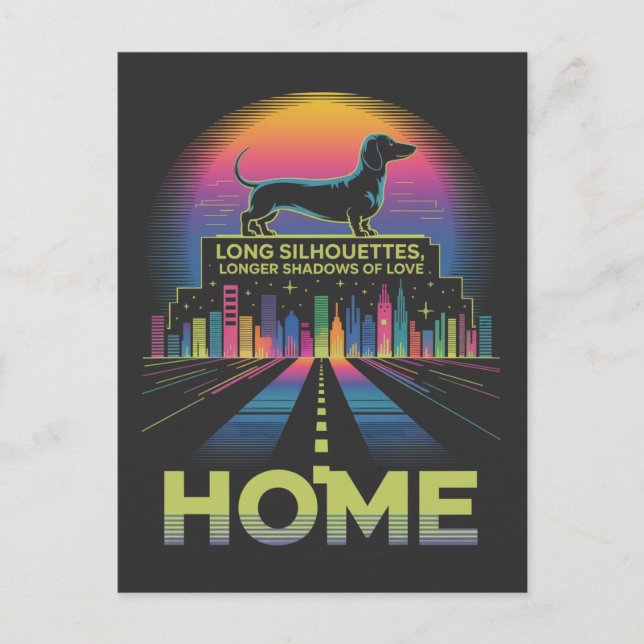 Cartes Pour Fêtes Annuelles Dachshund Long Silhouettes, Longer Shadows Of Love (Devant)
