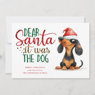 Cartes Pour Fêtes Annuelles Dachshund Père Noël C'Était Noël De Chien