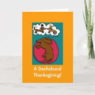 Cartes Pour Fêtes Annuelles Dachshund Thanksgiving