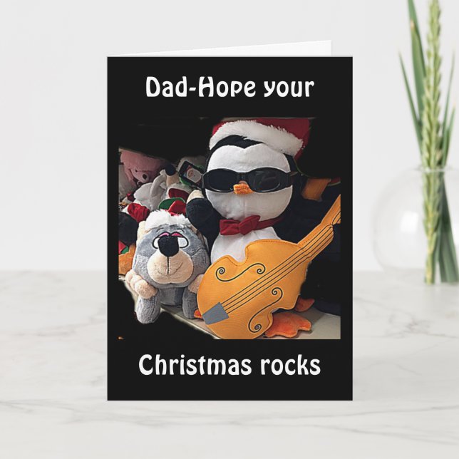 CARTES POUR FÊTES ANNUELLES DAD-H0PE Y0UR CHRITMAS "R0CKS"-YOU ROCK (Devant)