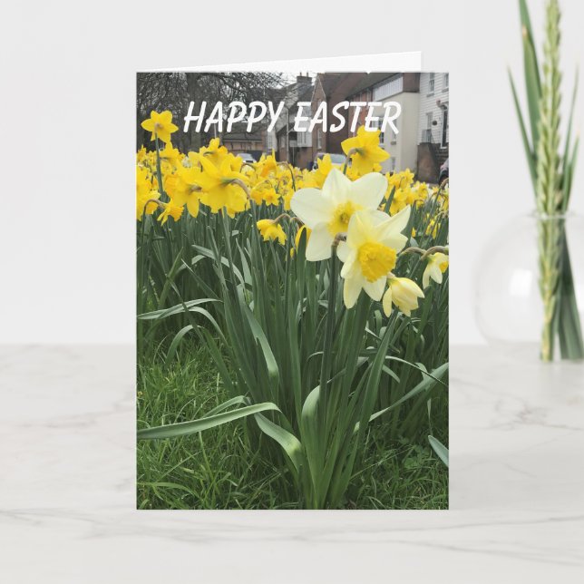 Cartes Pour Fêtes Annuelles Daffodiles colorés Pâques (Devant)