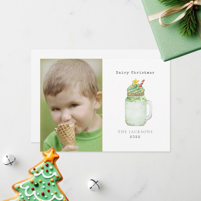 Cartes Pour Fêtes Annuelles Dairy Christmas Tree Milkshake Noël (Créateur téléchargé)