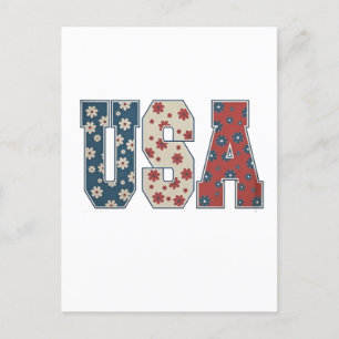 Cartes Pour Fêtes Annuelles Daisy Flower USA Drapeau 4 juillet Patriotique