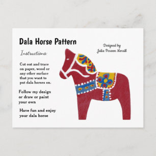 Cartes Pour Fêtes Annuelles Dala Horse Motif à partager