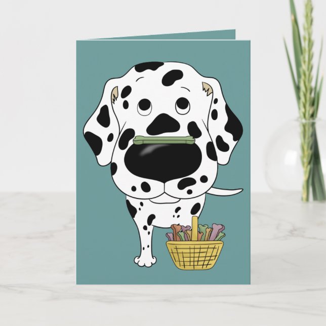 Cartes Pour Fêtes Annuelles Dalmate - chasse à os de Pâques, n'importe qui ? (Devant)