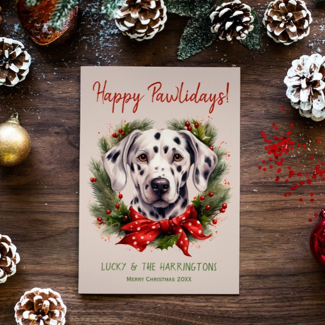 Cartes Pour Fêtes Annuelles Dalmatie Dalmatie Chien Noël Joyeux Howlidays (Créateur téléchargé)