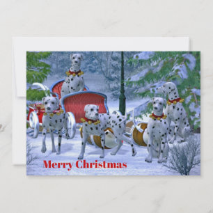 Cartes Pour Fêtes Annuelles Dalmatie Vintage neige dorée Appartement de Noël