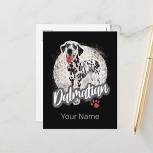 Cartes Pour Fêtes Annuelles Dalmatien Avec Paw Vintage Chien Amateurs Design