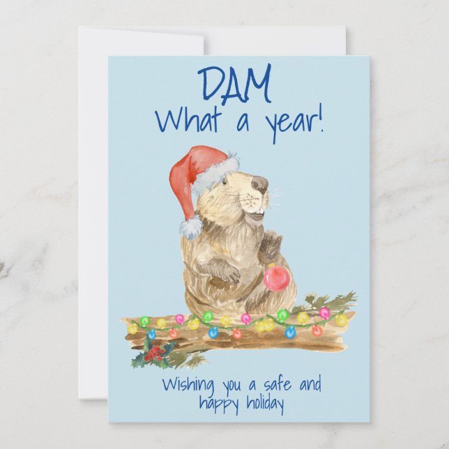 Cartes Pour Fêtes Annuelles Dam Quelle année Beaver 2020 Noël (Devant)