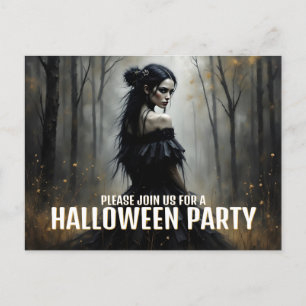 Cartes Pour Fêtes Annuelles Dame Mystique dans une sombre forêt d'Halloween