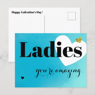 Cartes Pour Fêtes Annuelles Dames Blue Galentine's Day