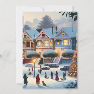 Cartes Pour Fêtes Annuelles Dames peintes Magie de Noël San Francisco