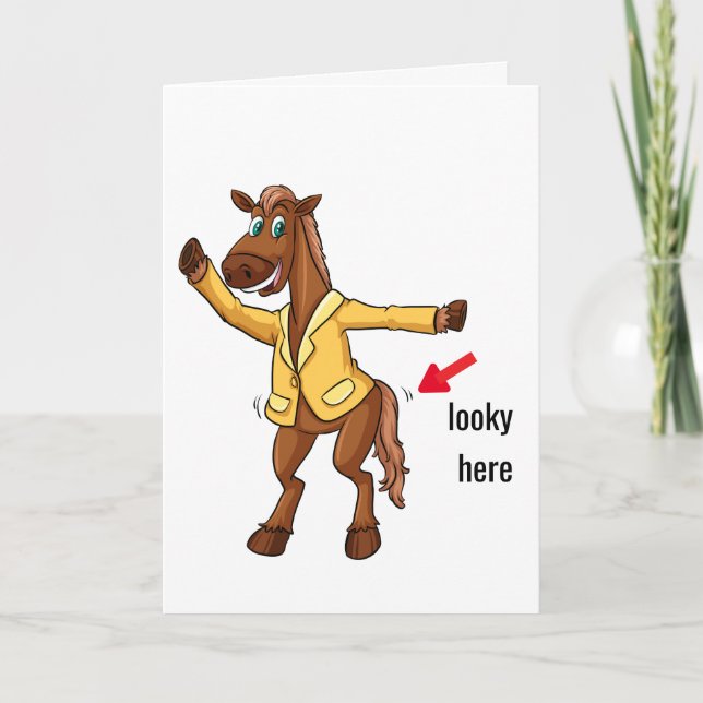 Cartes Pour Fêtes Annuelles Dancing Horse Amusant Hommes Anniversaire Grand Ga (Devant)