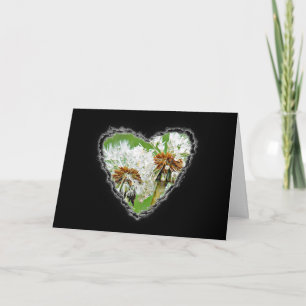 Cartes Pour Fêtes Annuelles Dandelion Heart Valentine Love Romance Card