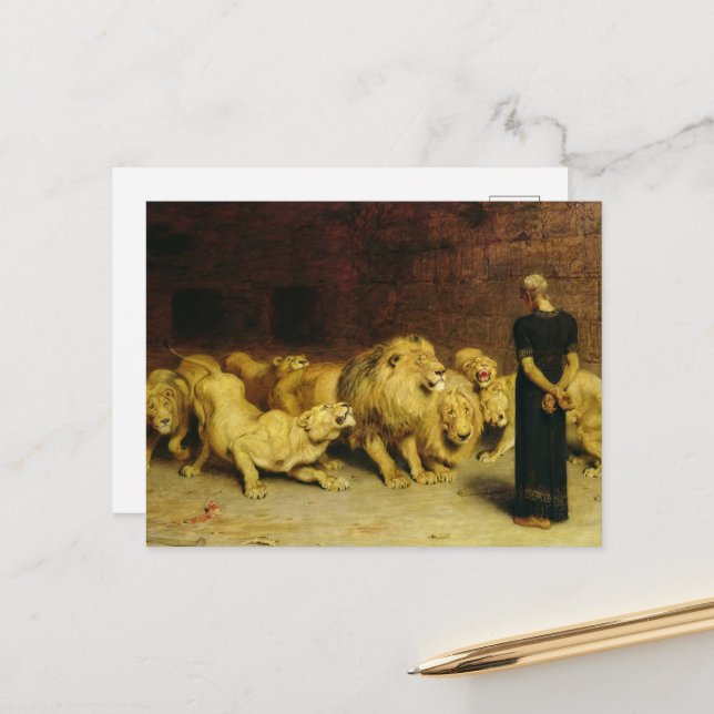 Cartes Pour Fêtes Annuelles Daniel in the Lions' Den par Briton Riviere (Devant/Arrière en situation)