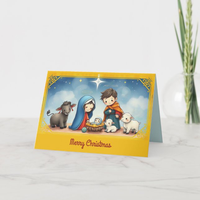 Cartes Pour Fêtes Annuelles Dans la crèche  (Devant)