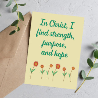 Cartes Pour Fêtes Annuelles Dans le Christ je trouve force Affirmation chrétie