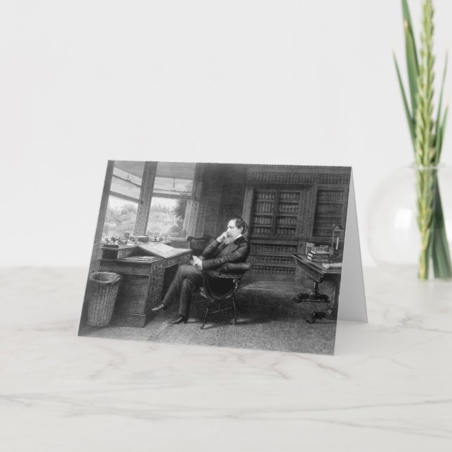 Cartes Pour Fêtes Annuelles Dans l'étude de Charles Dickens (Devant)