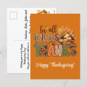 Cartes Pour Fêtes Annuelles Dans toutes les choses donnent Merci Bon thanksgiv