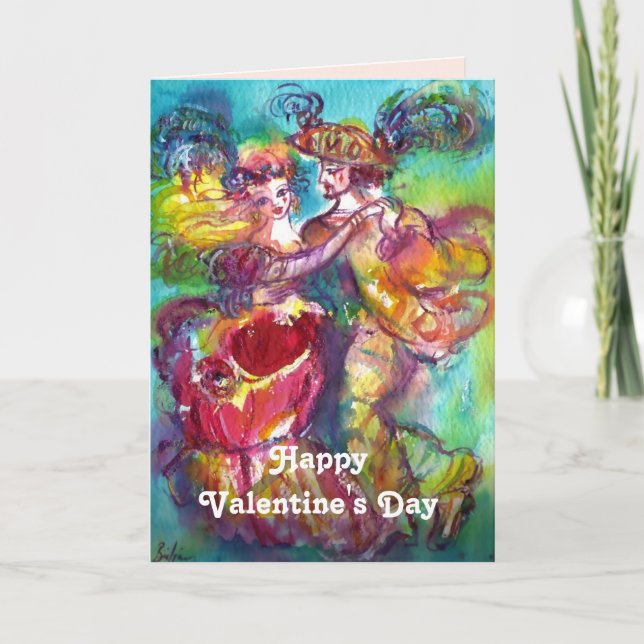 Cartes Pour Fêtes Annuelles DANSE CARNIVALE Saint-Valentin Coeur rouge Cire Sc (Devant)