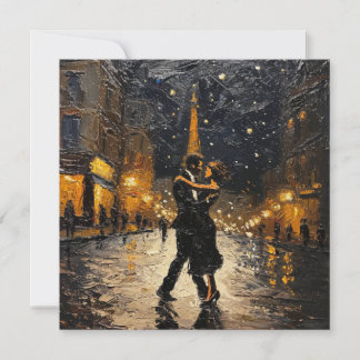 Cartes Pour Fêtes Annuelles Danse d'amour dans la Cité de Lumière