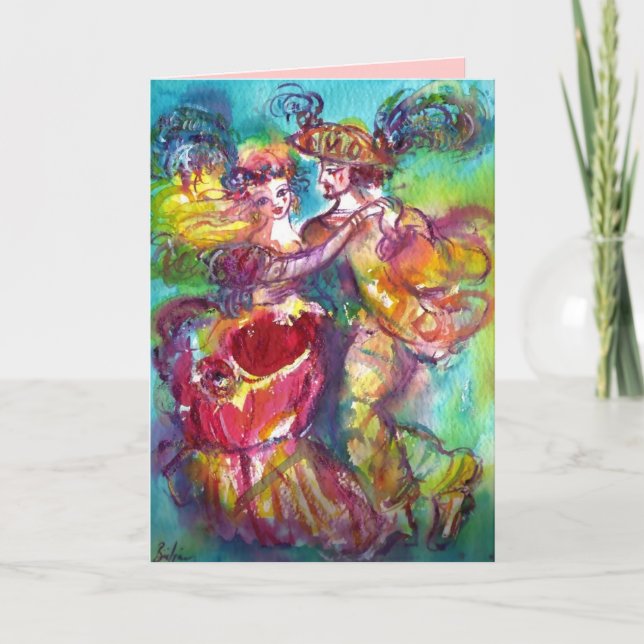 Cartes Pour Fêtes Annuelles DANSE DE CARNAVAL ROMANTIQUE / Saint Valentin (Devant)