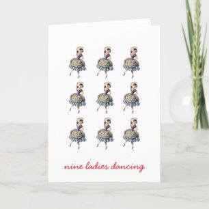 Cartes Pour Fêtes Annuelles Danse de neuf dames