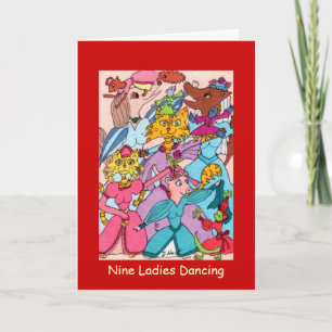 Cartes Pour Fêtes Annuelles Danse de neuf dames